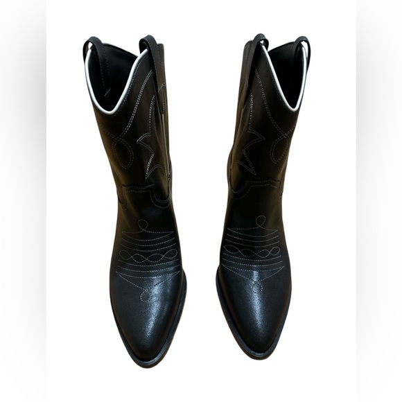 Coach Pamela Black Boots Bootie Western Cowboy Size 8.5 never worn concert - Picture 3 of 6